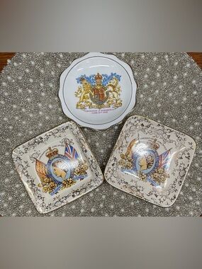 Vintage Queen Elizabeth II Coronation 1953 Dish Set Royal Albert England